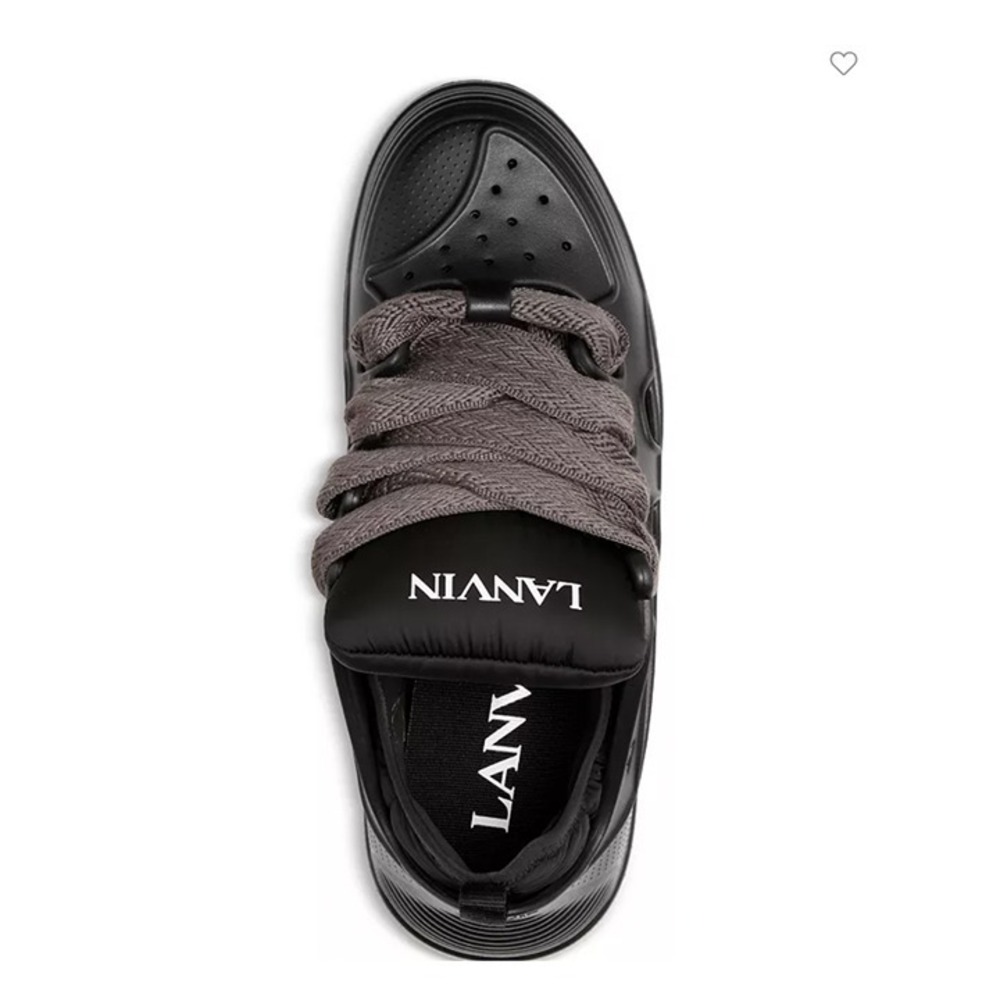 Lanvin Paris Men's Molded Rubber Curb‎ Sneaker Shoe, Anthracite, Size 43